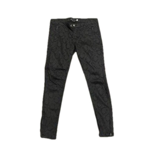 Harlow patterned black jeans size 29 in great condition 2 button detail - Picture 1 of 8